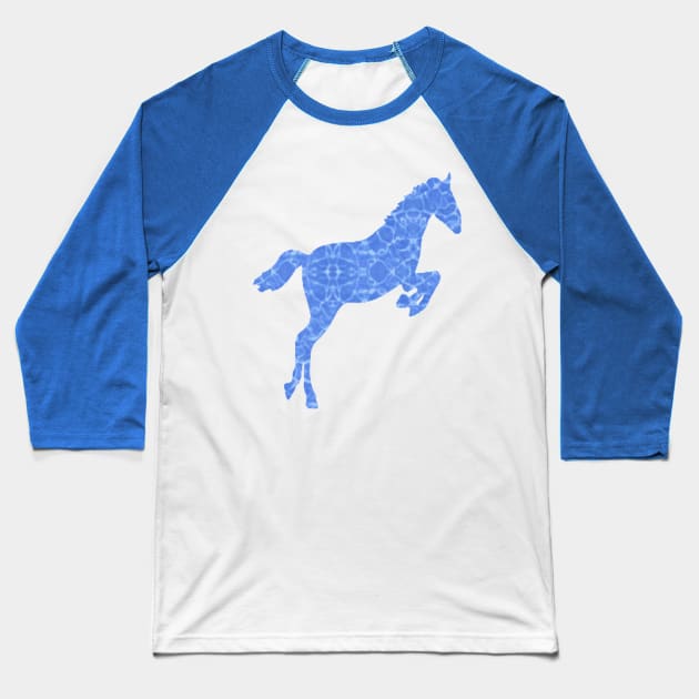 Blue Horse Baseball T-Shirt by abloomdesigns